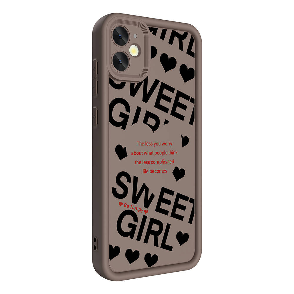 Apple iPhone 12 Case Camera Protection Printed Back Surface Zore Classy Cover Black