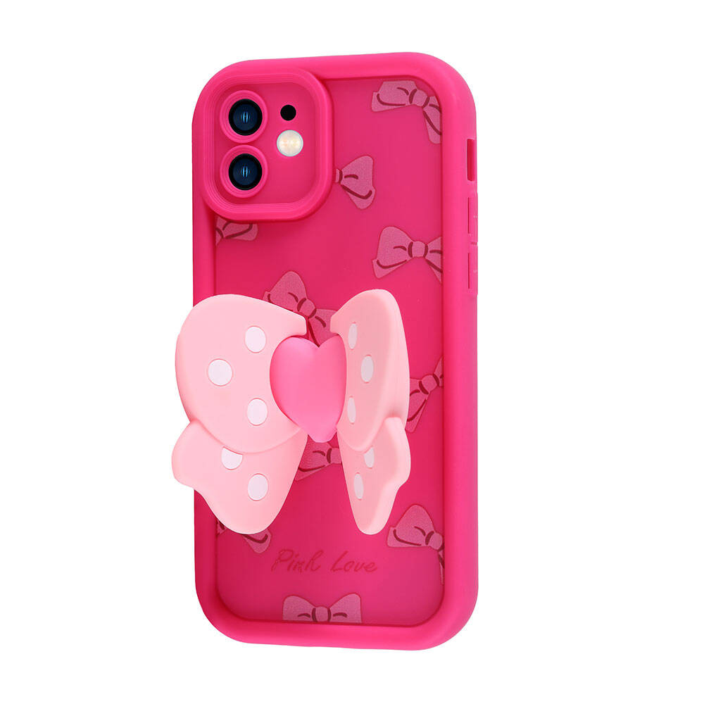 Apple iPhone 12 Case Camera Protection Figure Design Zore Cover Pink Dark