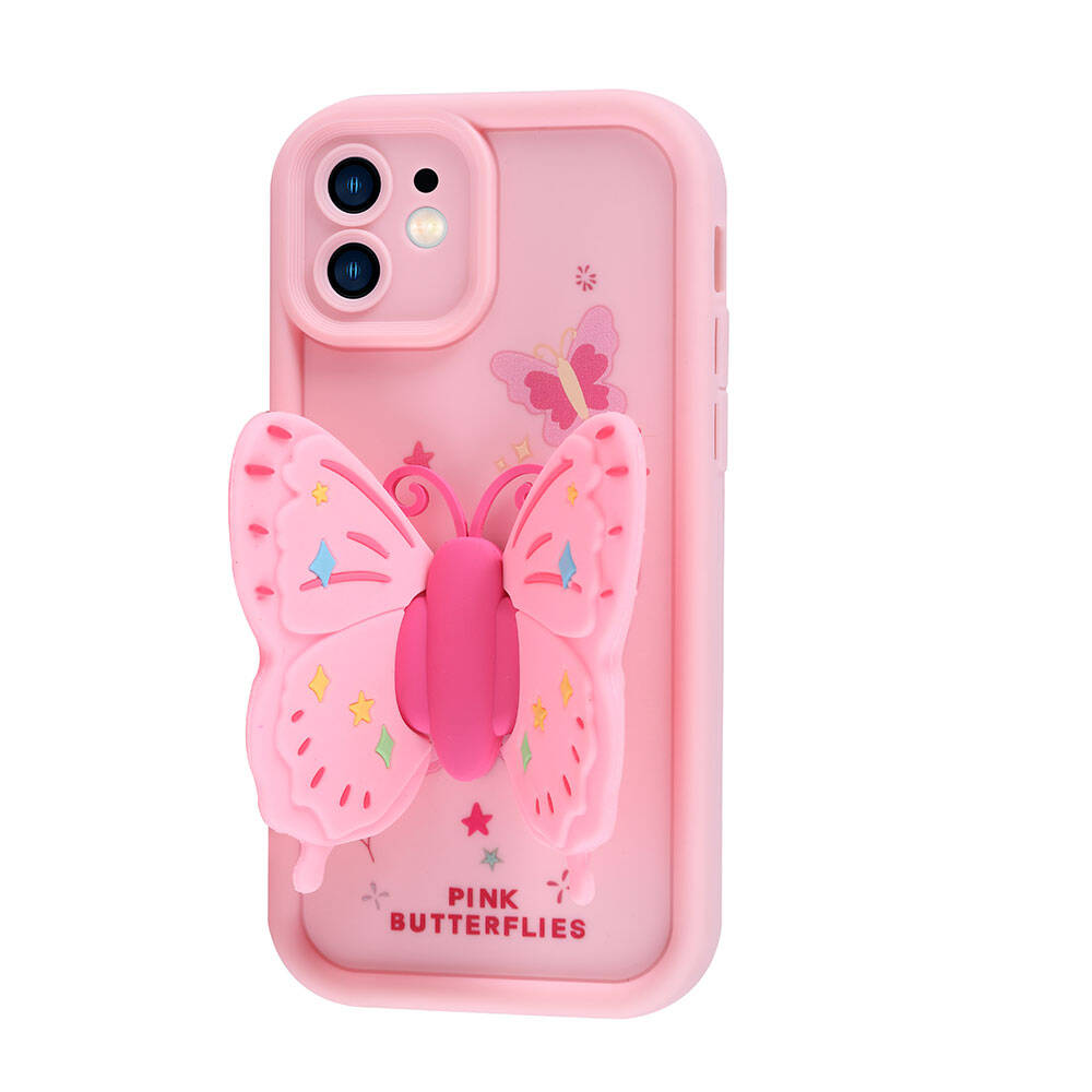 Apple iPhone 12 Case Camera Protection Figure Design Zore Cover Pink Dark