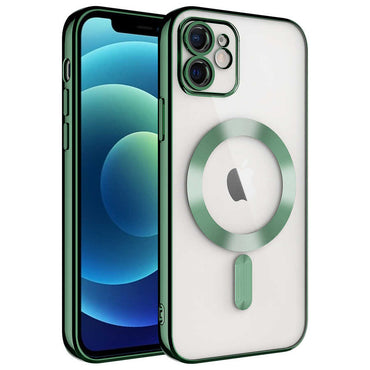Apple iPhone 12 Kılıf Kamera Korumalı M-safe Wireless Şarj Özellikli Zore Demre Kapak