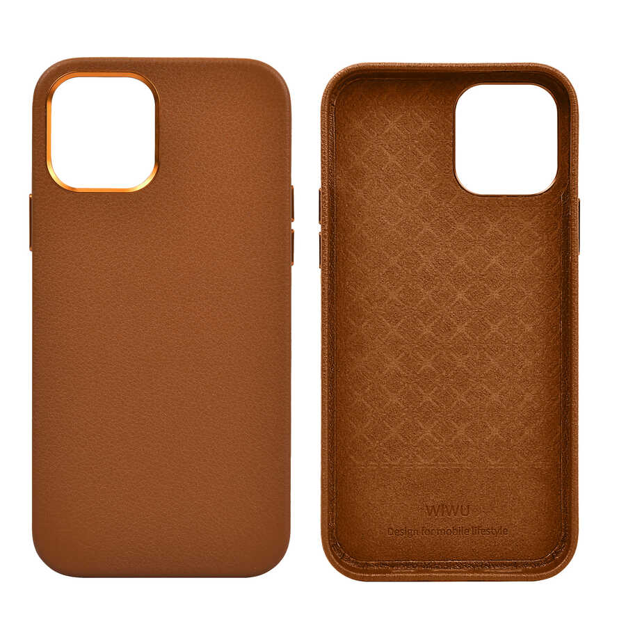 Apple iPhone 12 Case Wiwu Calfskin Cover Green