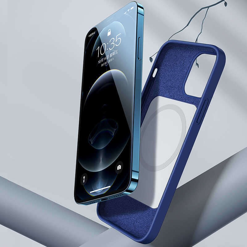 Apple iPhone 12 Pro Case Benks M-safe Magnetic Original Apple MFI Certified Silicone Cover Blue