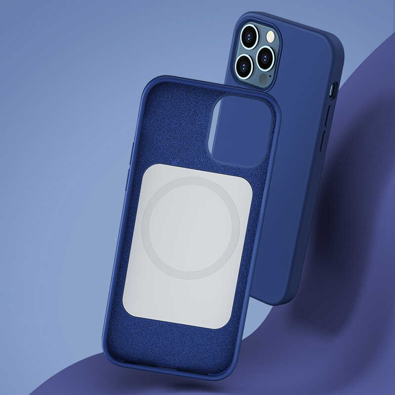 Apple iPhone 12 Pro Case Benks M-safe Magnetic Original Apple MFI Certified Silicone Cover Blue