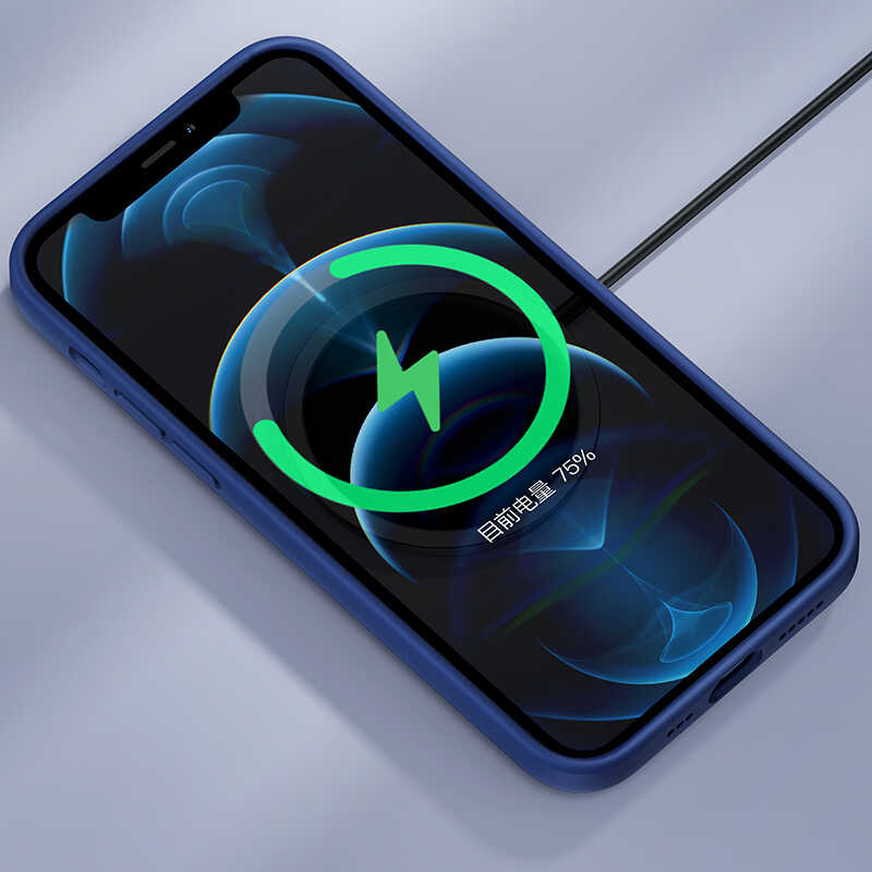 Apple iPhone 12 Pro Case Benks M-safe Magnetic Original Apple MFI Certified Silicone Cover Blue