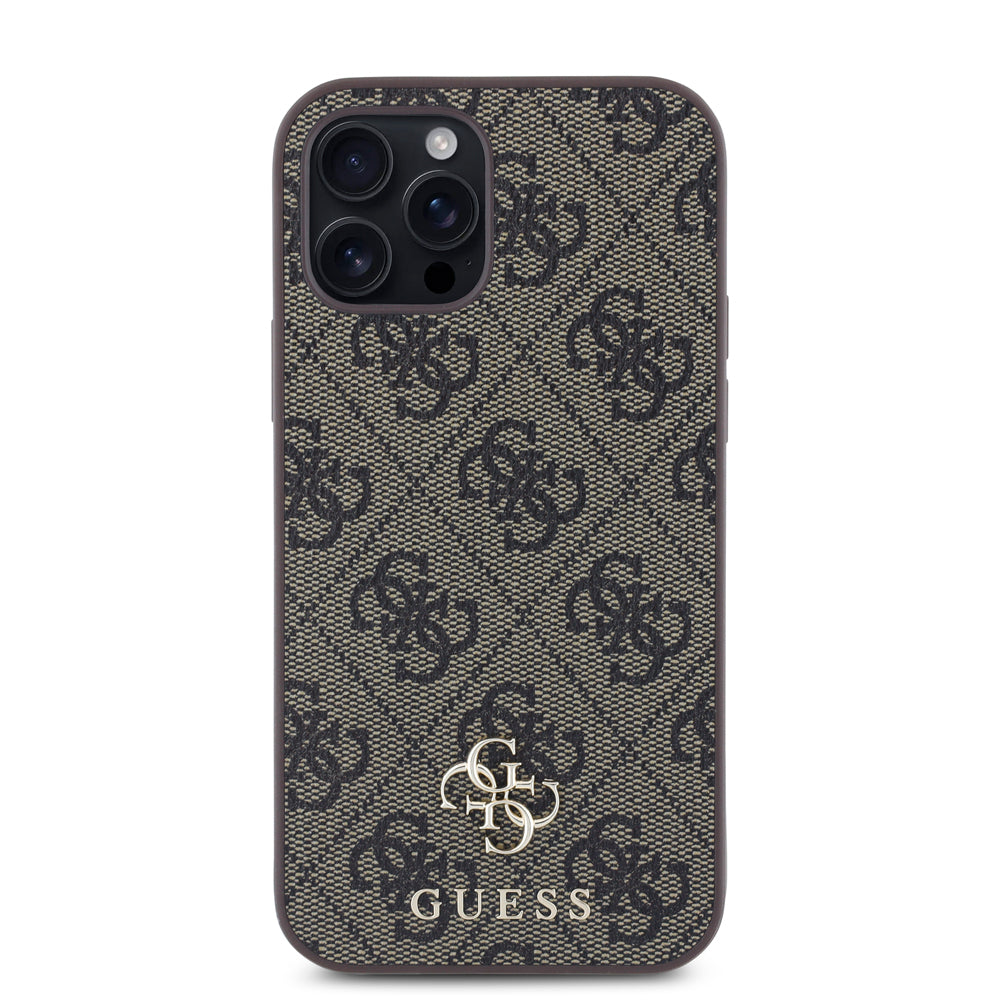 Apple iPhone 12 Pro Case Guess Original Licensed M-safe Charging Feature Small 4G Classic Cover Brown