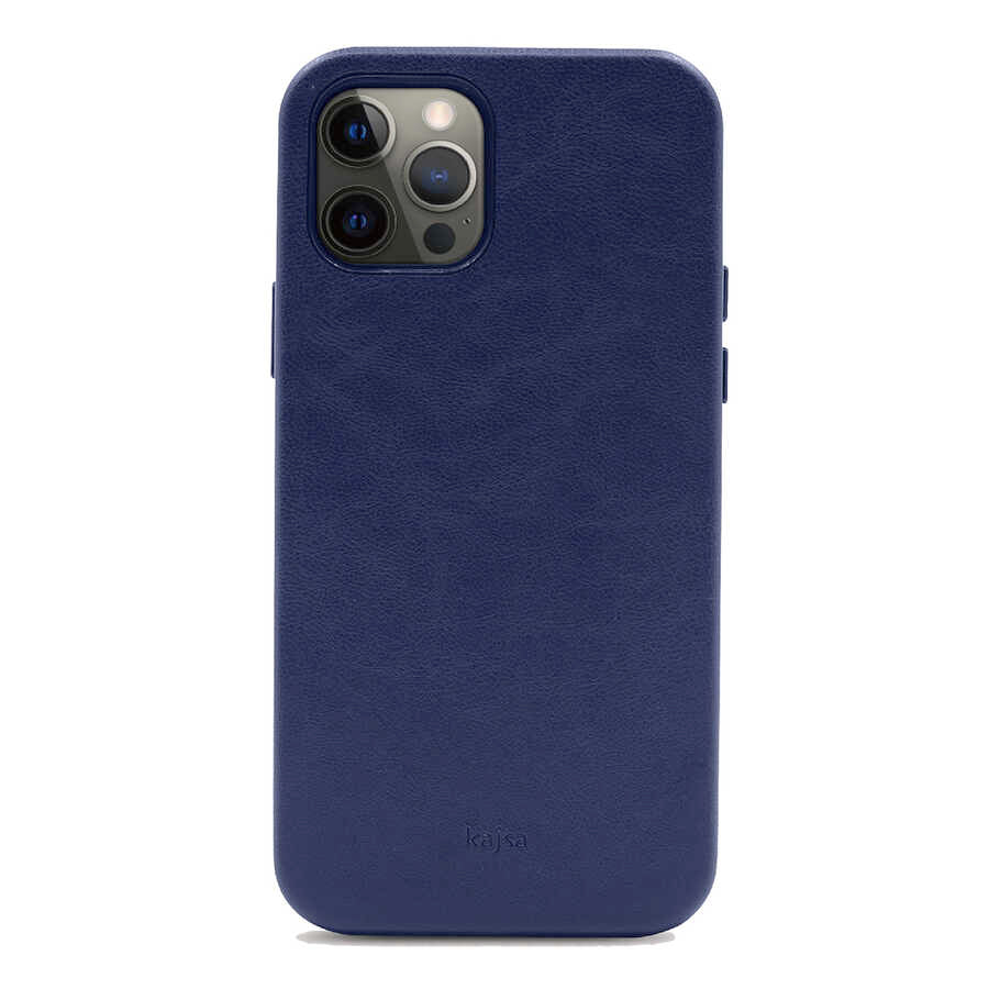 Apple iPhone 12 Pro Case Kajsa Crazy Horse Cover Blue
