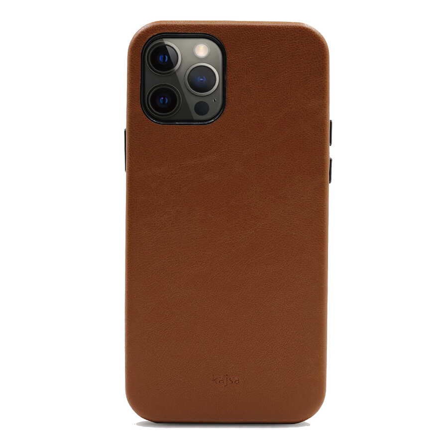 Apple iPhone 12 Pro Case Kajsa Crazy Horse Cover Brown