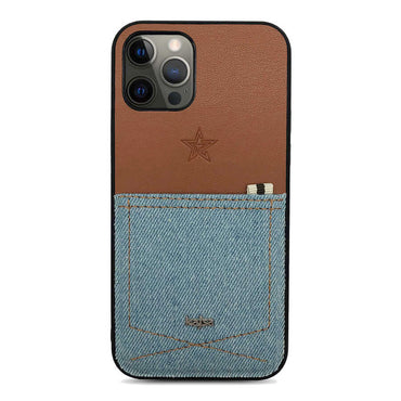 Apple iPhone 12 Pro Kılıf Kajsa Denim Kapak Siyah