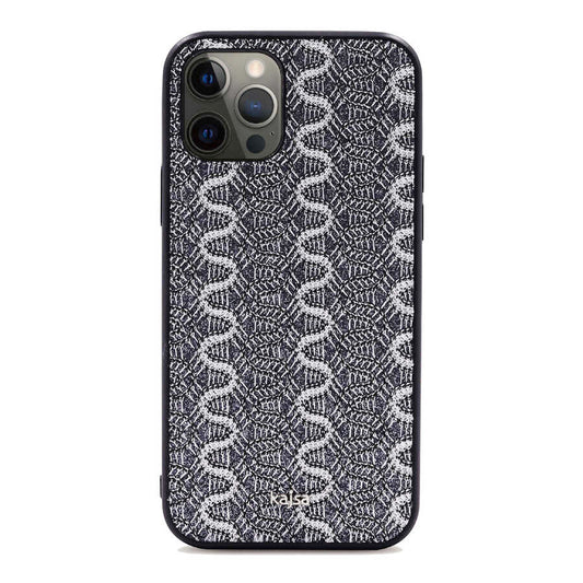 Apple iPhone 12 Pro Kılıf Kajsa Glamorous Serisi Waterfall Pattern Kapak Gri
