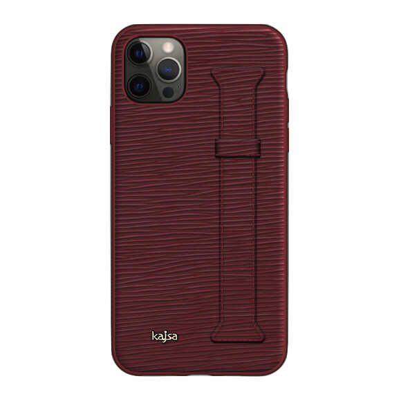 Apple iPhone 12 Pro Kılıf Kajsa Wave Pattern Handstrap Kapak