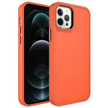 Apple iPhone 12 Pro Kılıf Metal Çerçeve ve Buton Tasarımlı Sert Zore Botox Kapak
