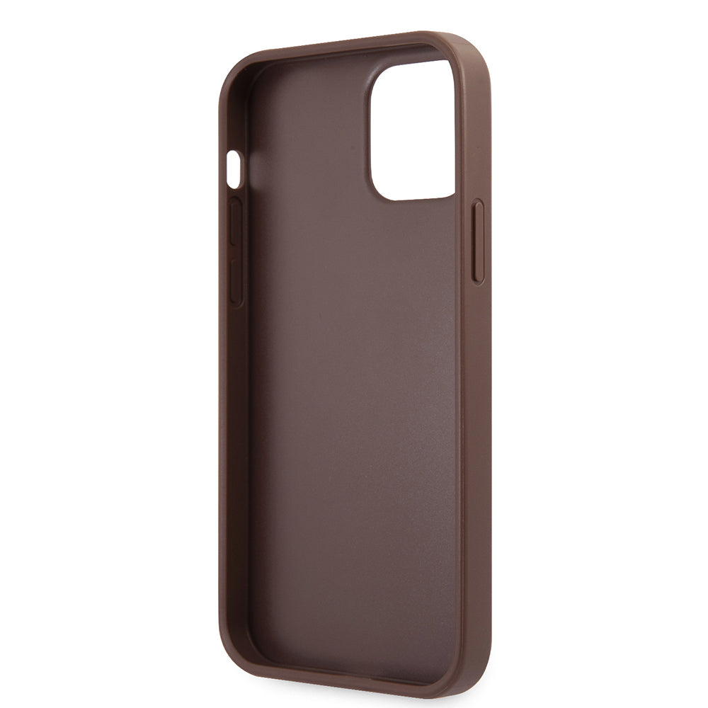 Apple iPhone 12 Pro Max Case Guess Original Licensed PU Leather Large Metal Logo Design Cover Gray