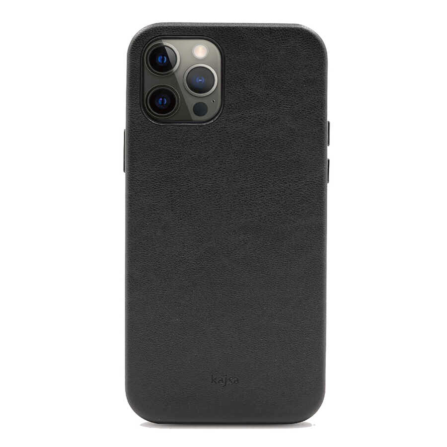 Apple iPhone 12 Pro Max Case Kajsa Crazy Horse Cover Black