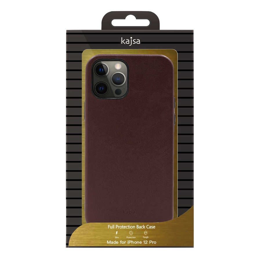 Apple iPhone 12 Pro Max Case Kajsa Crazy Horse Cover Claret Red