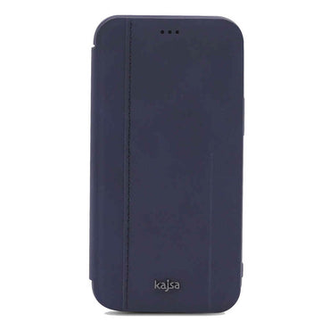 Apple iPhone 12 Pro Max Kılıf Kajsa Dale Serisi Parallel PU Folio Kapaklı Kılıf Lacivert
