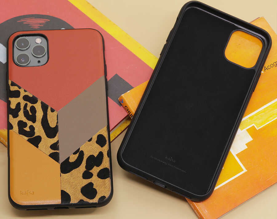Apple iPhone 12 Pro Max Kılıf Kajsa Glamorous Serisi Leopard Combo Kapak Lacivert