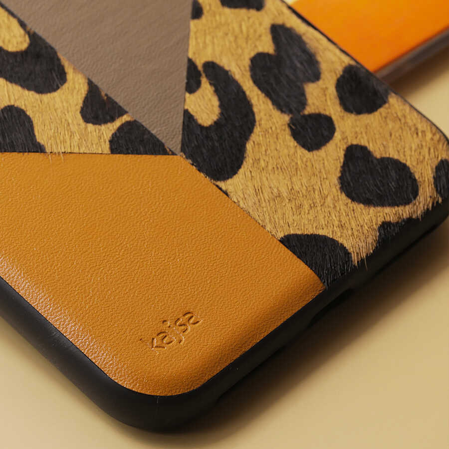 Apple iPhone 12 Pro Max Kılıf Kajsa Glamorous Serisi Leopard Combo Kapak Lacivert