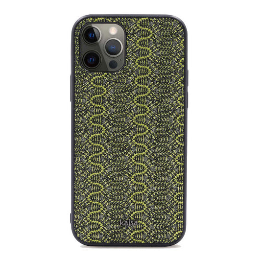 Apple iPhone 12 Pro Max Kılıf Kajsa Glamorous Serisi Waterfall Pattern Kapak Yeşil