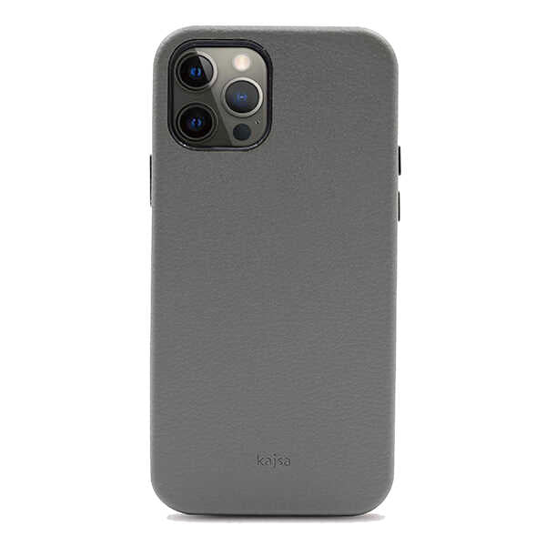 Apple iPhone 12 Pro Max Case Kajsa Litchi Cover Gray