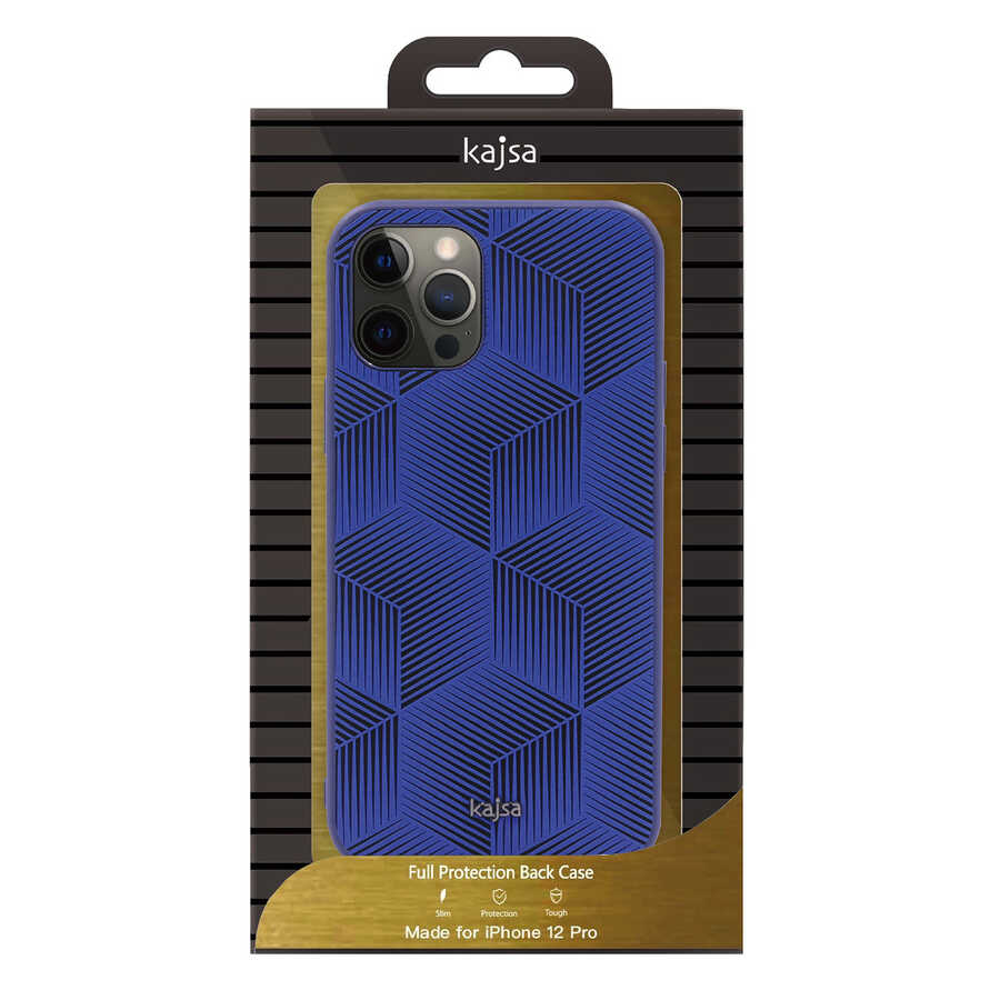 Apple iPhone 12 Pro Max Kılıf Kajsa Splendid Serisi 3D Cube Kapak Beyaz
