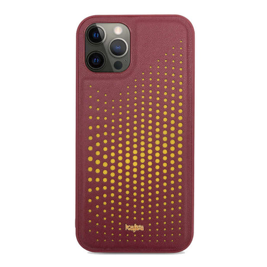 Apple iPhone 12 Pro Max Kılıf Kajsa Splendid Serisi Circle Kapak Bordo