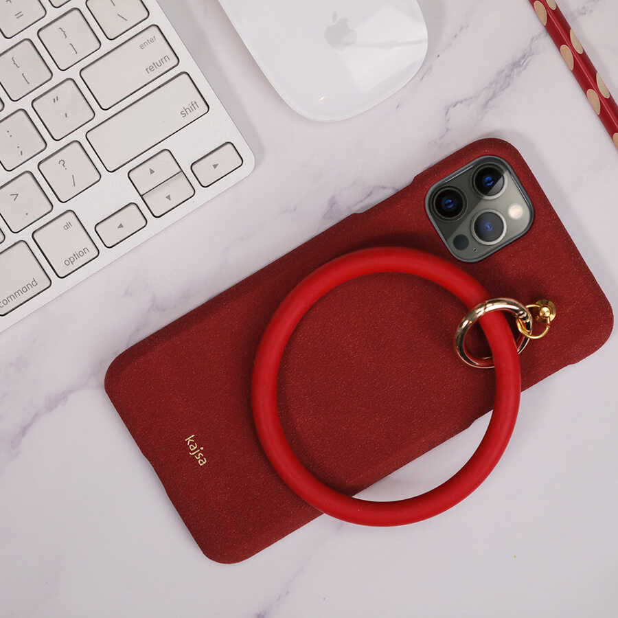 Apple iPhone 12 Pro Max Kılıf Kajsa Splendid Serisi Morandi Ring Kapak Kahverengi