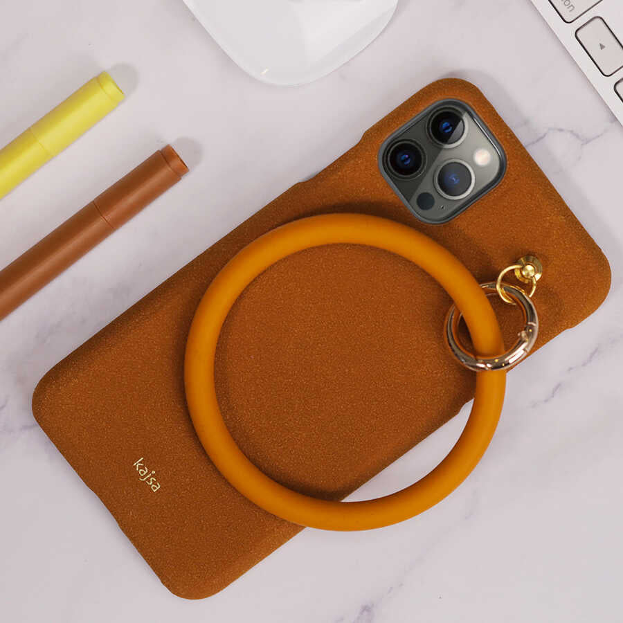 Apple iPhone 12 Pro Max Kılıf Kajsa Splendid Serisi Morandi Ring Kapak Kırmızı