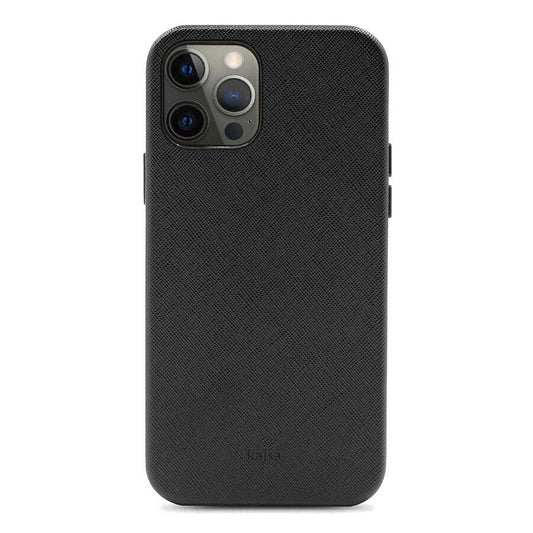 Apple iPhone 12 Pro Max Kılıf Kajsa Woven Kapak Siyah