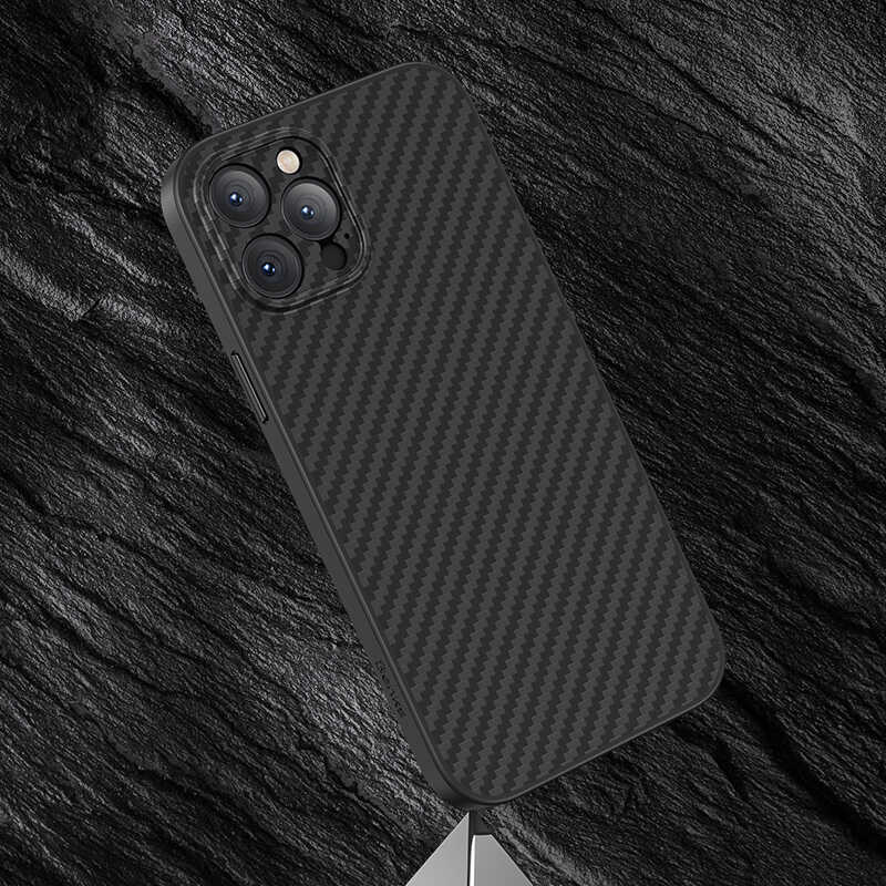 Apple iPhone 12 Pro Max Case Carbon Fiber Benks Hybrid Kevlar Cover Black