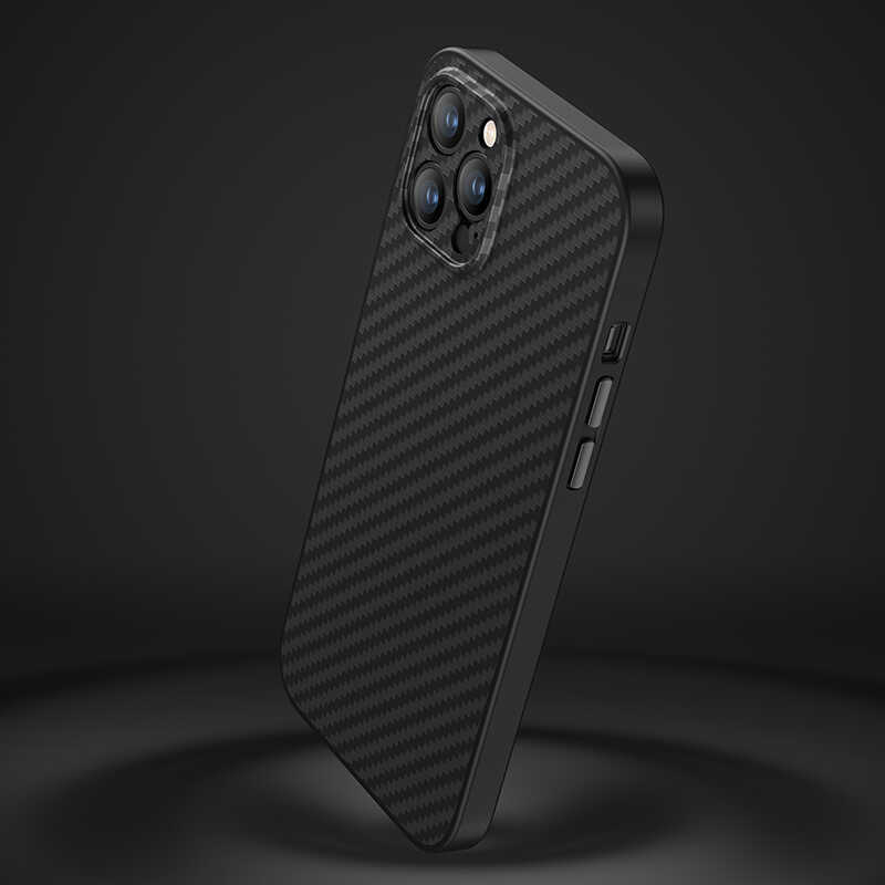 Apple iPhone 12 Pro Max Case Carbon Fiber Benks Hybrid Kevlar Cover Black