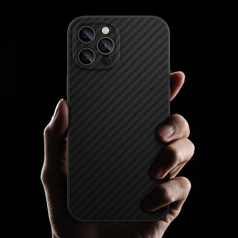 Apple iPhone 12 Pro Max Case Carbon Fiber Benks Hybrid Kevlar Cover Black