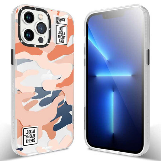 Apple iPhone 12 Pro Max Case YoungKit Camouflage Series Cover Red