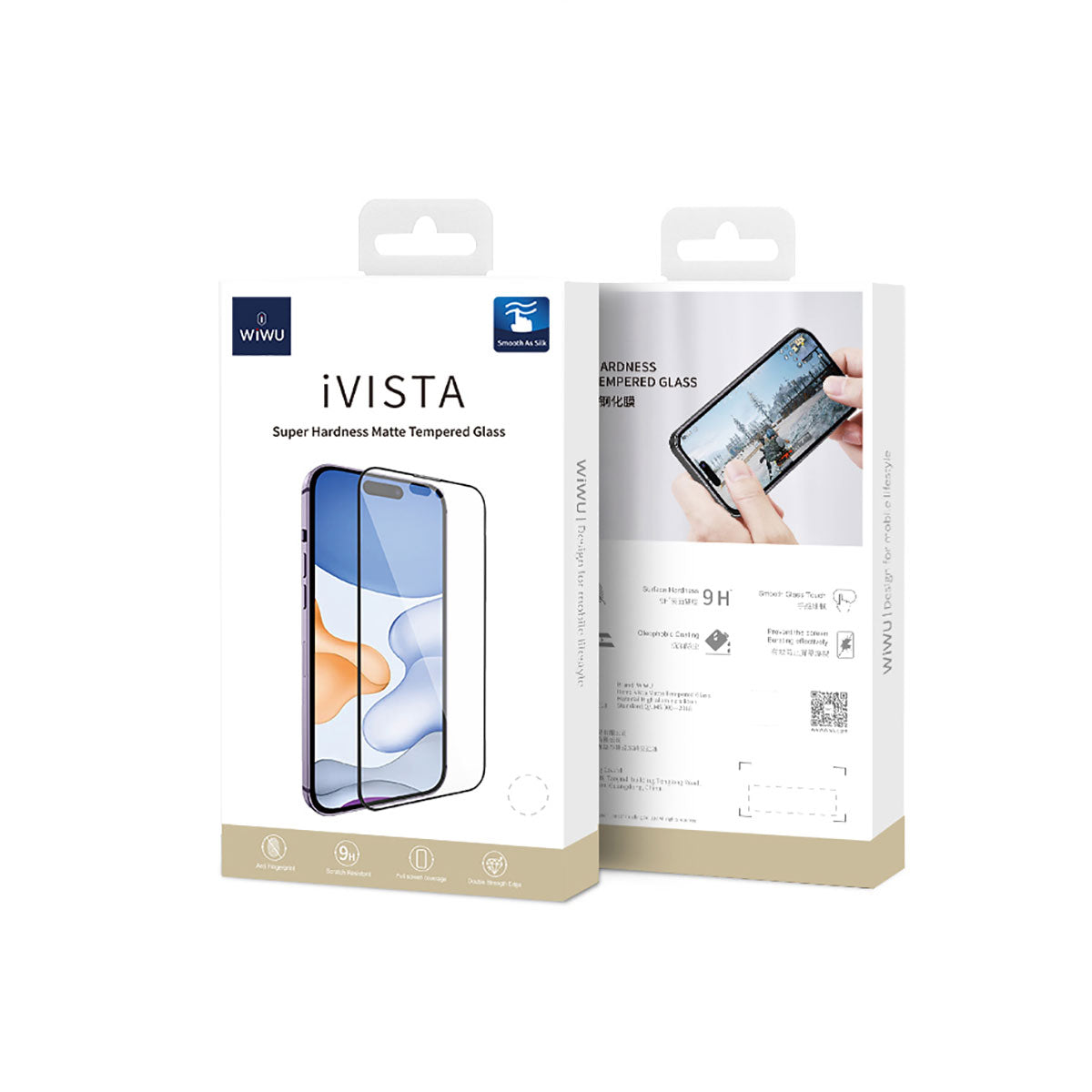 Apple iPhone 12 Wiwu iVista Screen Matte Ultra Strong Tempered Matte Screen Protector Black