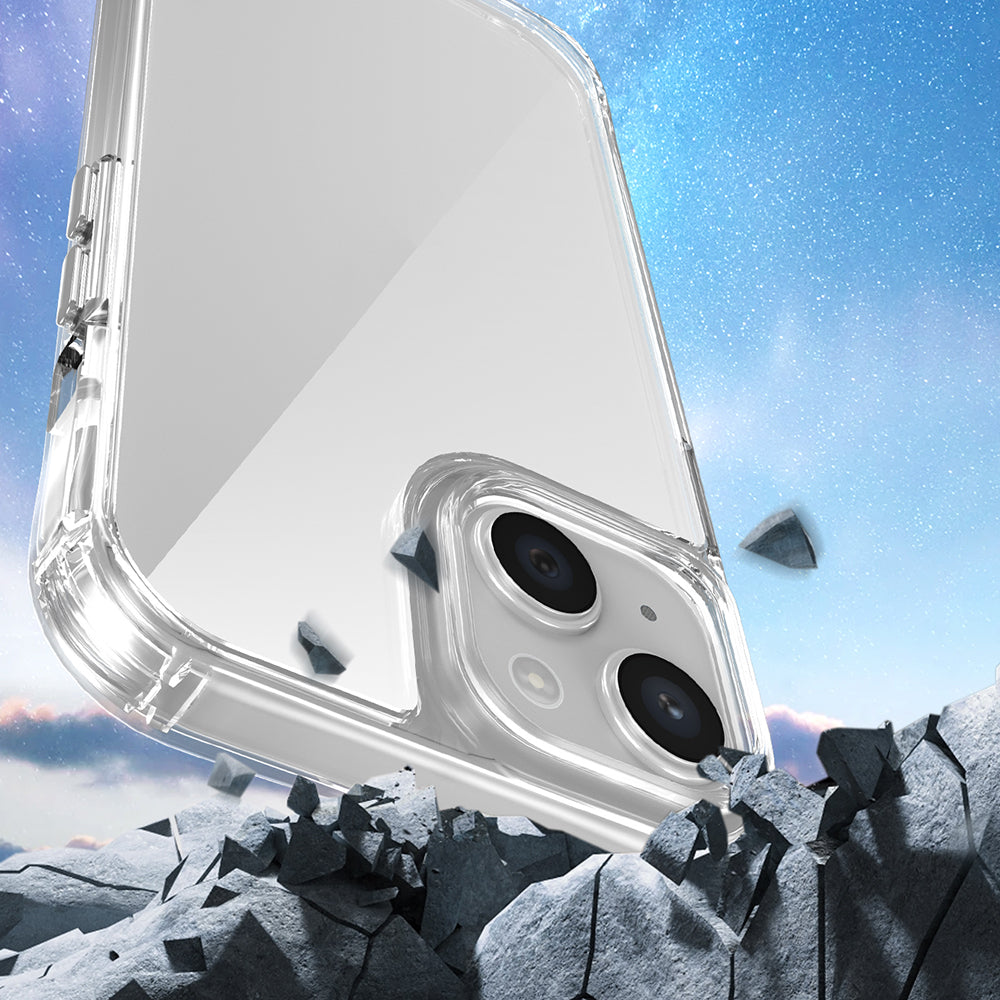 Apple iPhone 13 Case Airbag Attachable Strap Zore Snap Silicone Cover Transparent