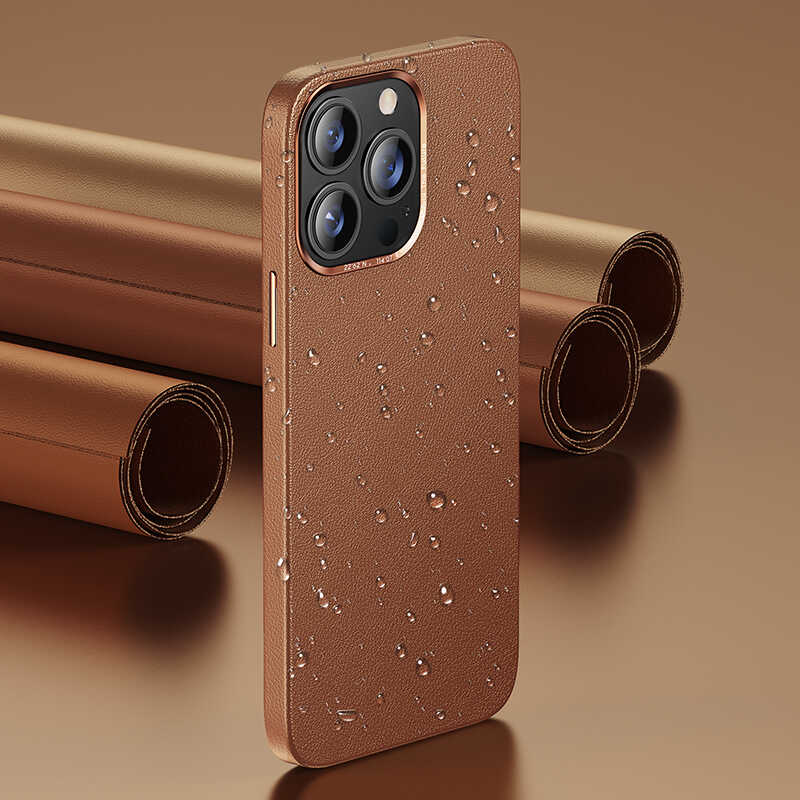 Apple iPhone 13 Case Benks Magnetic Genuine Leather Case Brown