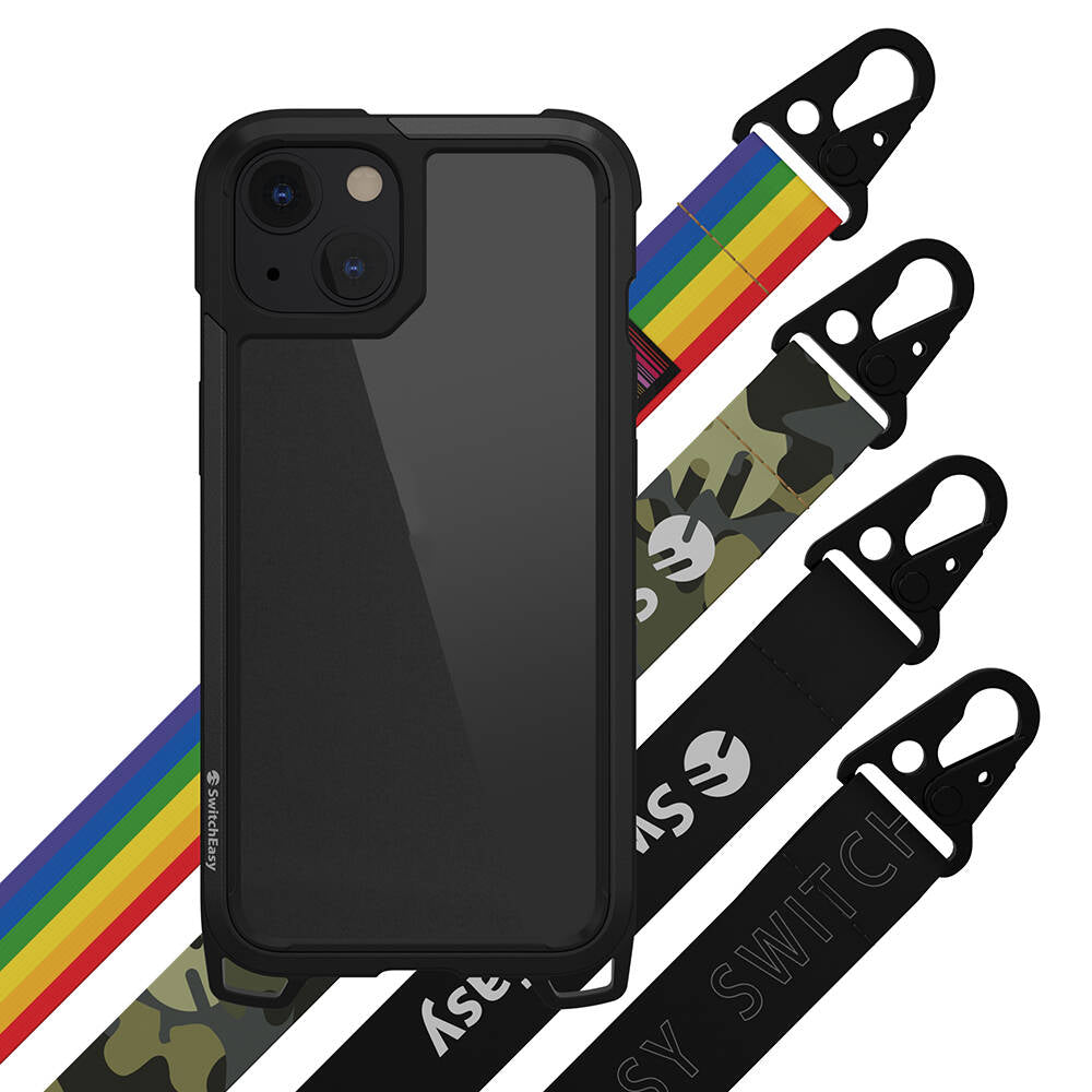 Apple iPhone 13 Kılıf Boyun Askılı Kompozit Tasarımlı Şok Önleyicili Lisanslı Switcheasy Odyssey Kapak Siyah