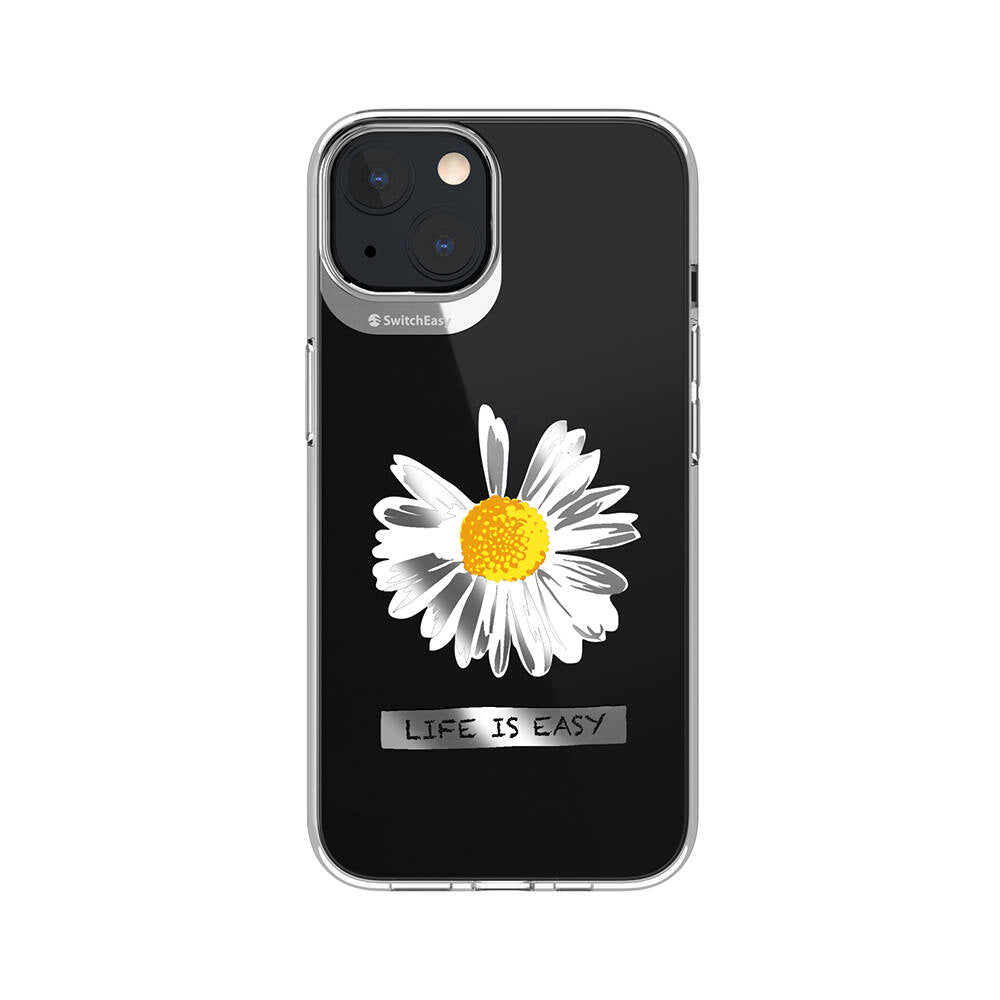 Apple iPhone 13 Kılıf Çift IMD Baskılı Lisanslı Switcheasy Artist Daisy Kapak Renksiz