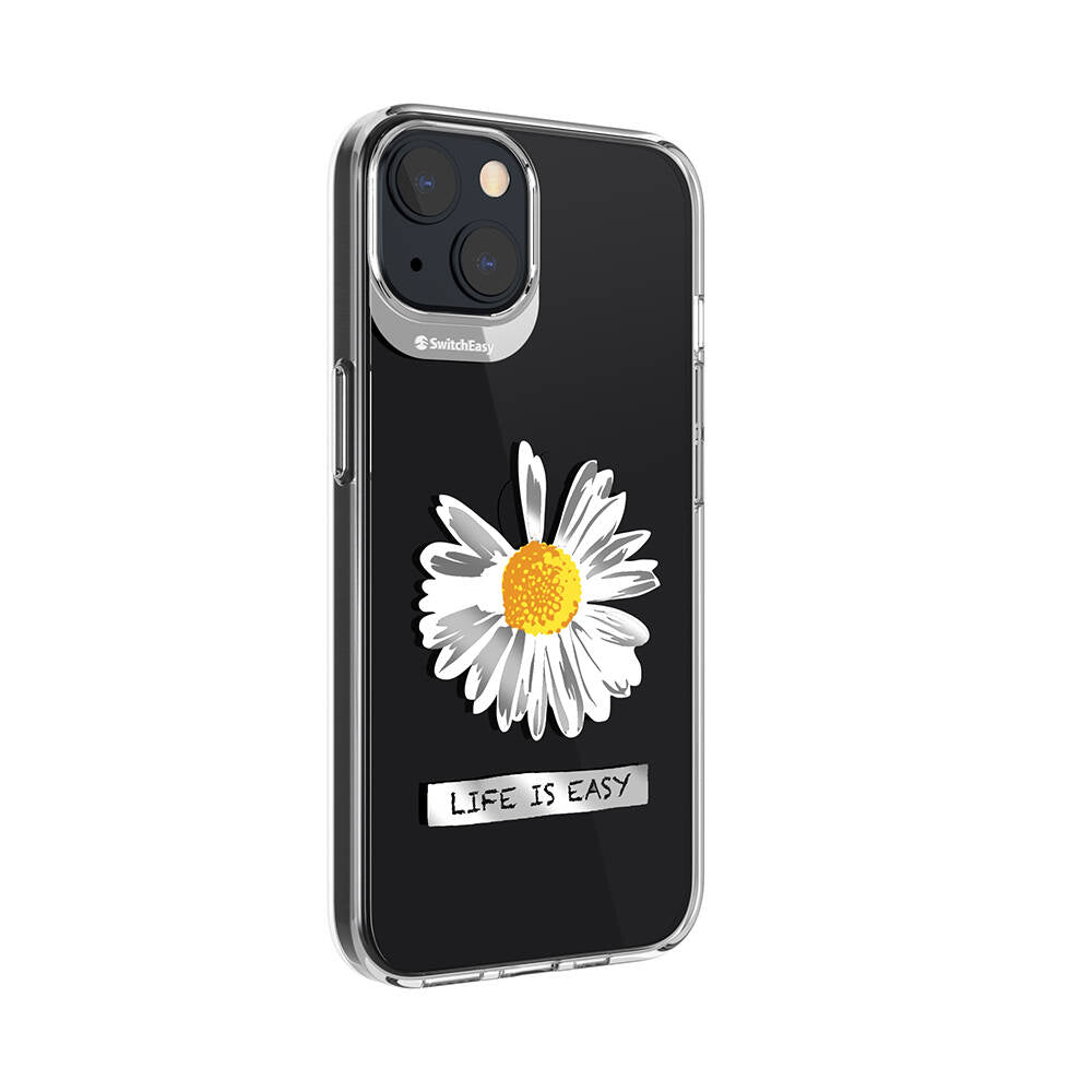 Apple iPhone 13 Kılıf Çift IMD Baskılı Lisanslı Switcheasy Artist Daisy Kapak Renksiz