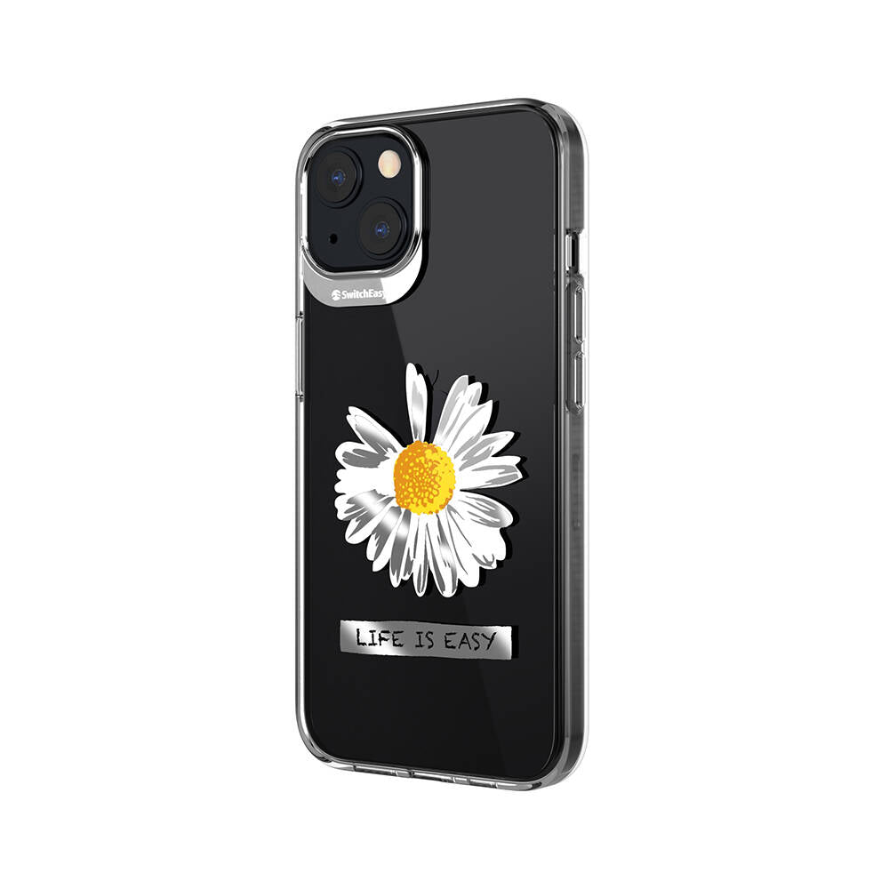 Apple iPhone 13 Kılıf Çift IMD Baskılı Lisanslı Switcheasy Artist Daisy Kapak Renksiz
