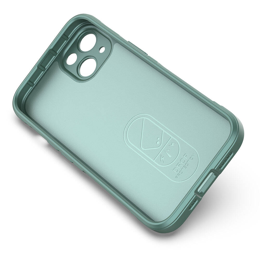 Apple iPhone 13 Case Flexible TPU Hollow Back Surface Design Zore Ethnic Silicone Cover Dark Green
