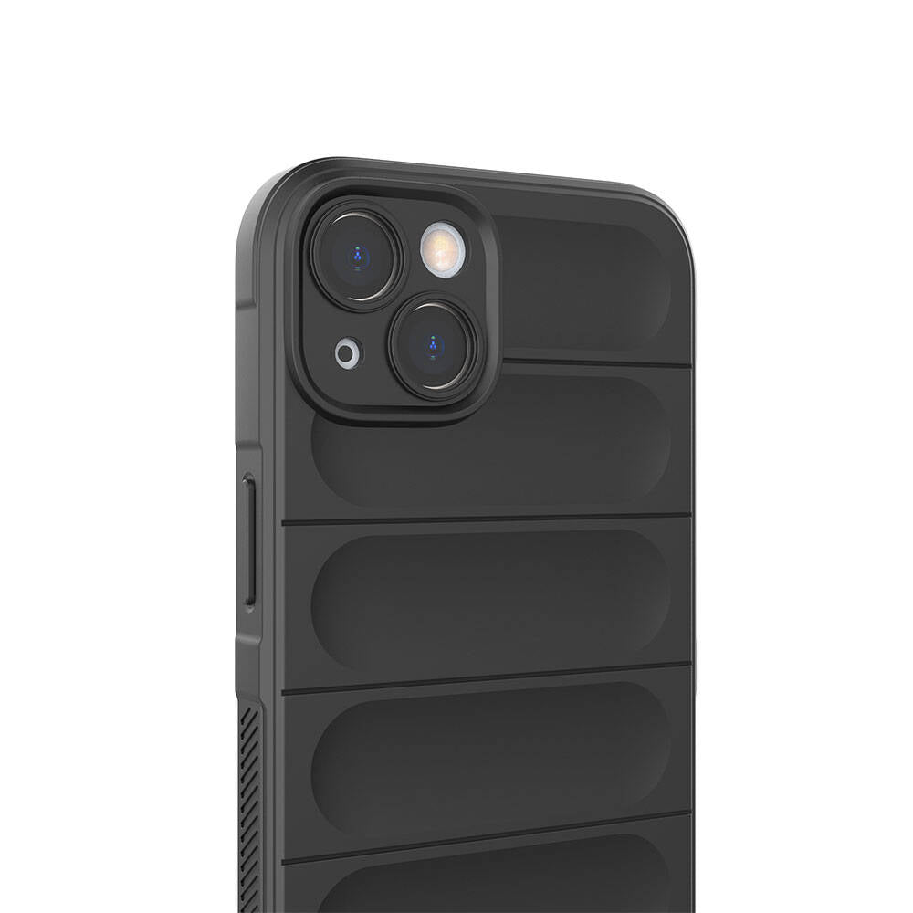 Apple iPhone 13 Case Flexible TPU Hollow Back Surface Design Zore Ethnic Silicone Cover Black