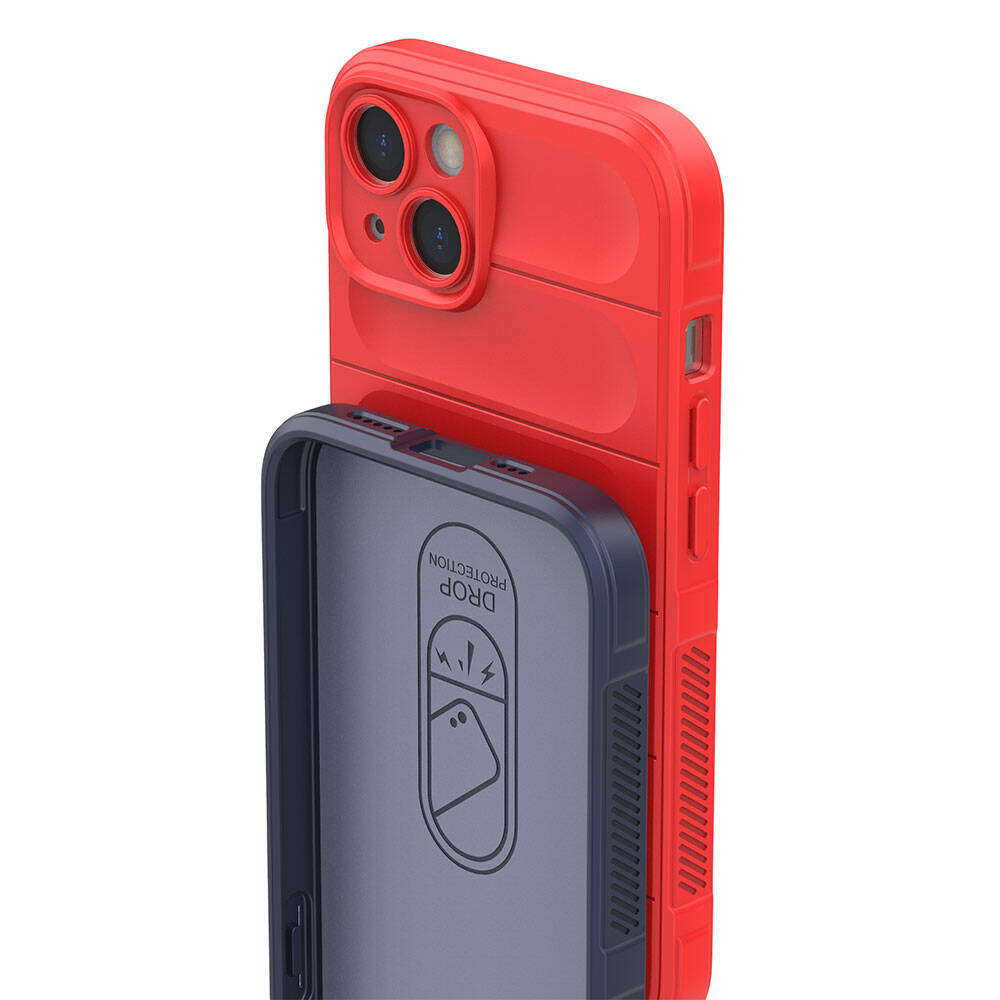 Apple iPhone 13 Case Flexible TPU Hollow Back Surface Design Zore Ethnic Silicone Cover Navy Blue