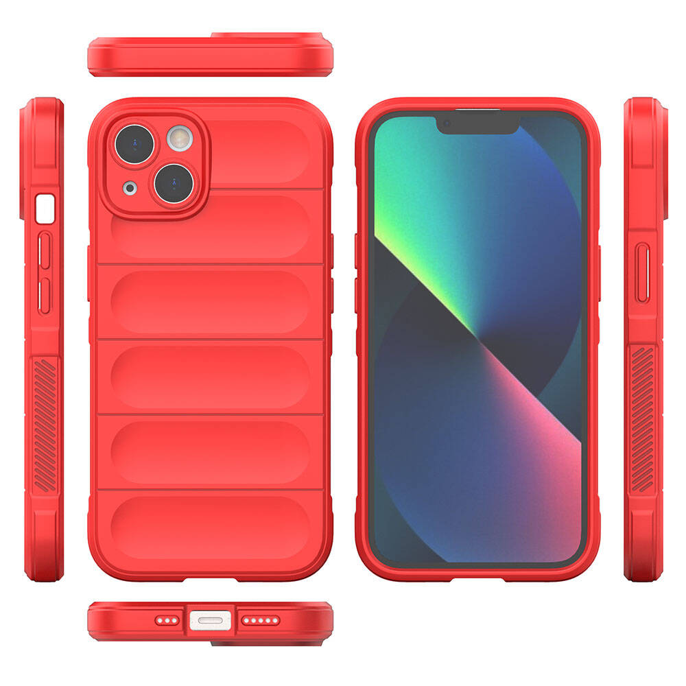 Apple iPhone 13 Case Flexible TPU Hollow Back Surface Design Zore Ethnic Silicone Cover Navy Blue