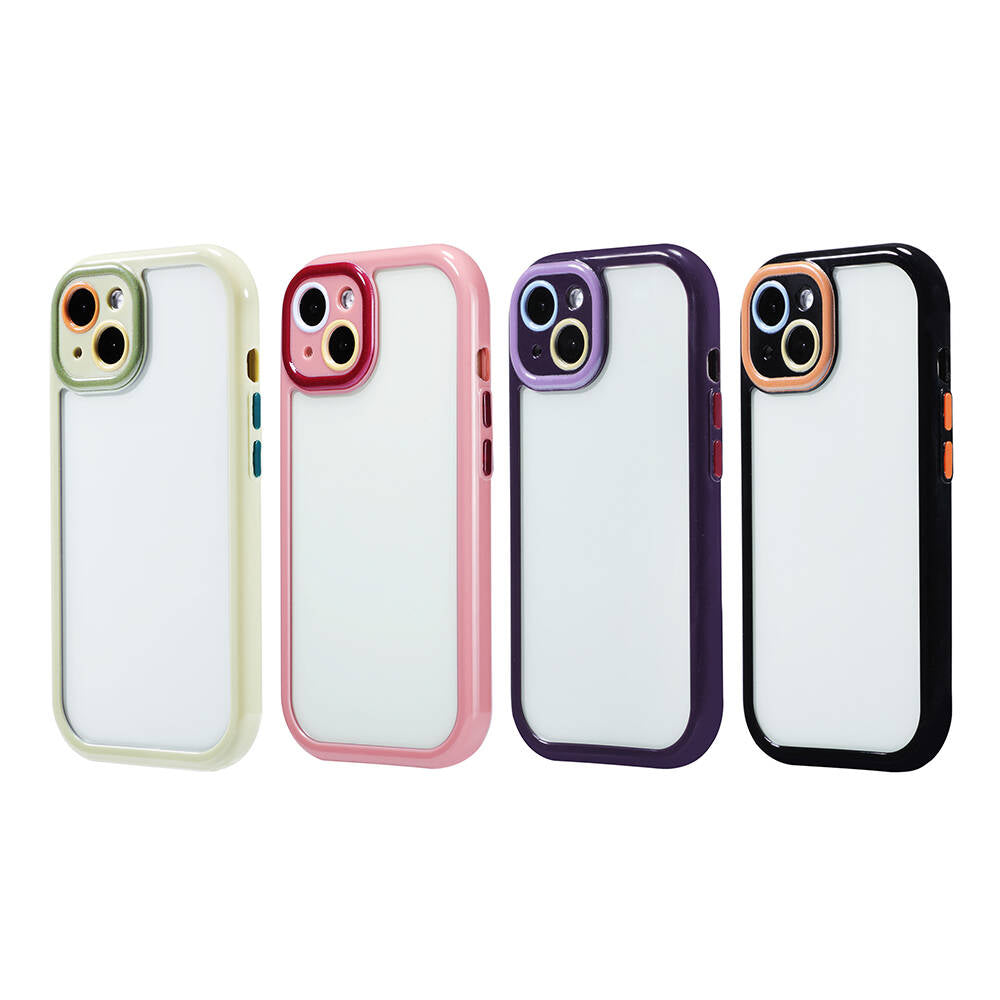 Apple iPhone 13 Case Camera Protection Colorful Edge and Frame Design Zore Vitamin Cover Green