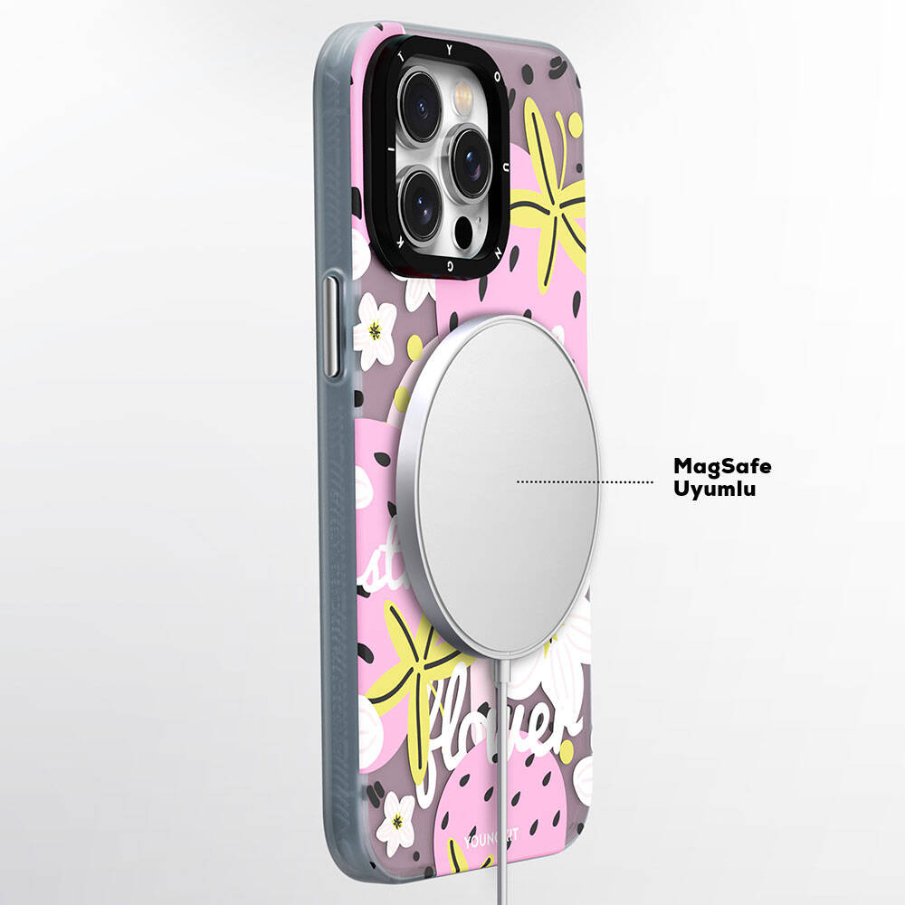 Apple iPhone 13 Case M-safe Charging Feature Summer Fruit Pattern Youngkit Fruity Flavor Series Cover Green