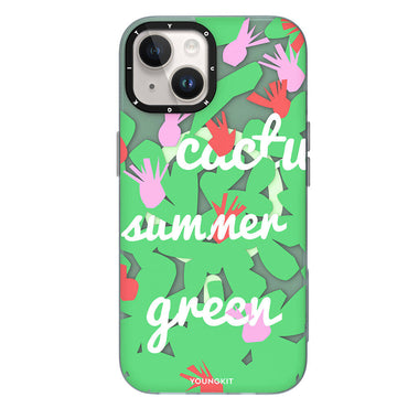 Apple iPhone 13 Kılıf M-safe Şarj Özellikli Yaz Meyvesi Desenli Youngkit Fruity Flavour Serisi Kapak Yeşil