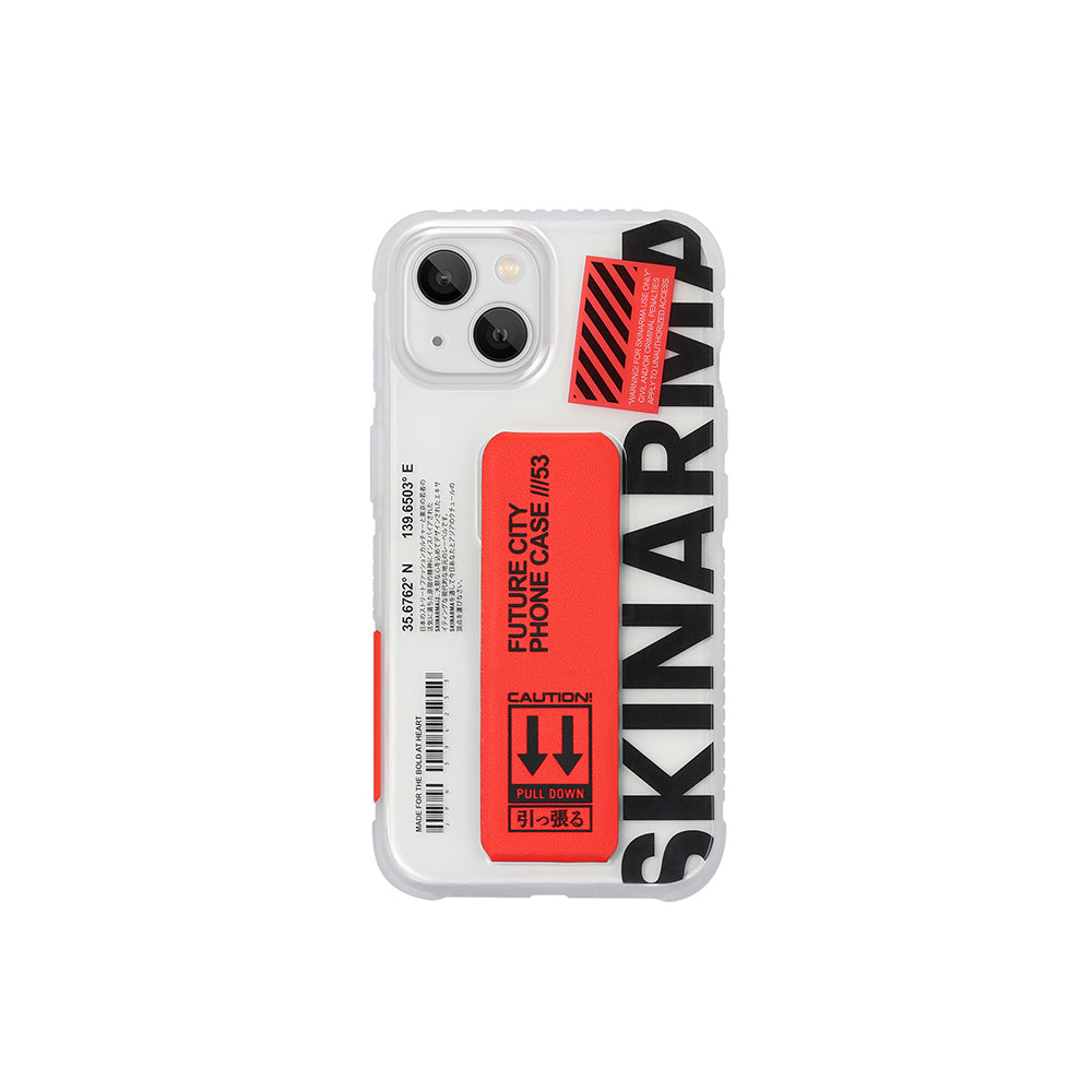 Apple iPhone 13 Case Skinarma Transparent Patterned Airbag Design Stand Kogeta Cover Red