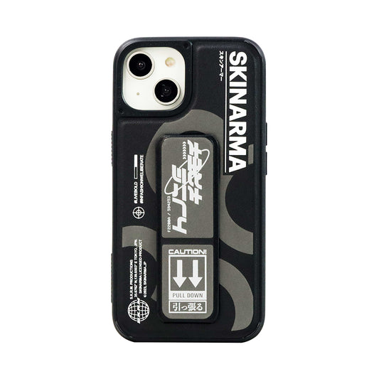 Apple iPhone 13 Kılıf Skinarma Standlı Deri Görünümlü Bango Kapak Gümüş