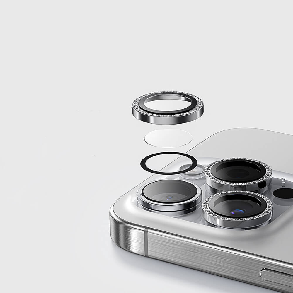 Apple iPhone 13 Pro Casebang Gem Kamera Lens Koruyucu Gümüş