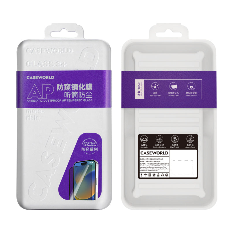 Apple iPhone 13 Pro CaseWorld HD Serisi 0.33mm Privacy Temperli Cam Ekran Koruyucu Siyah